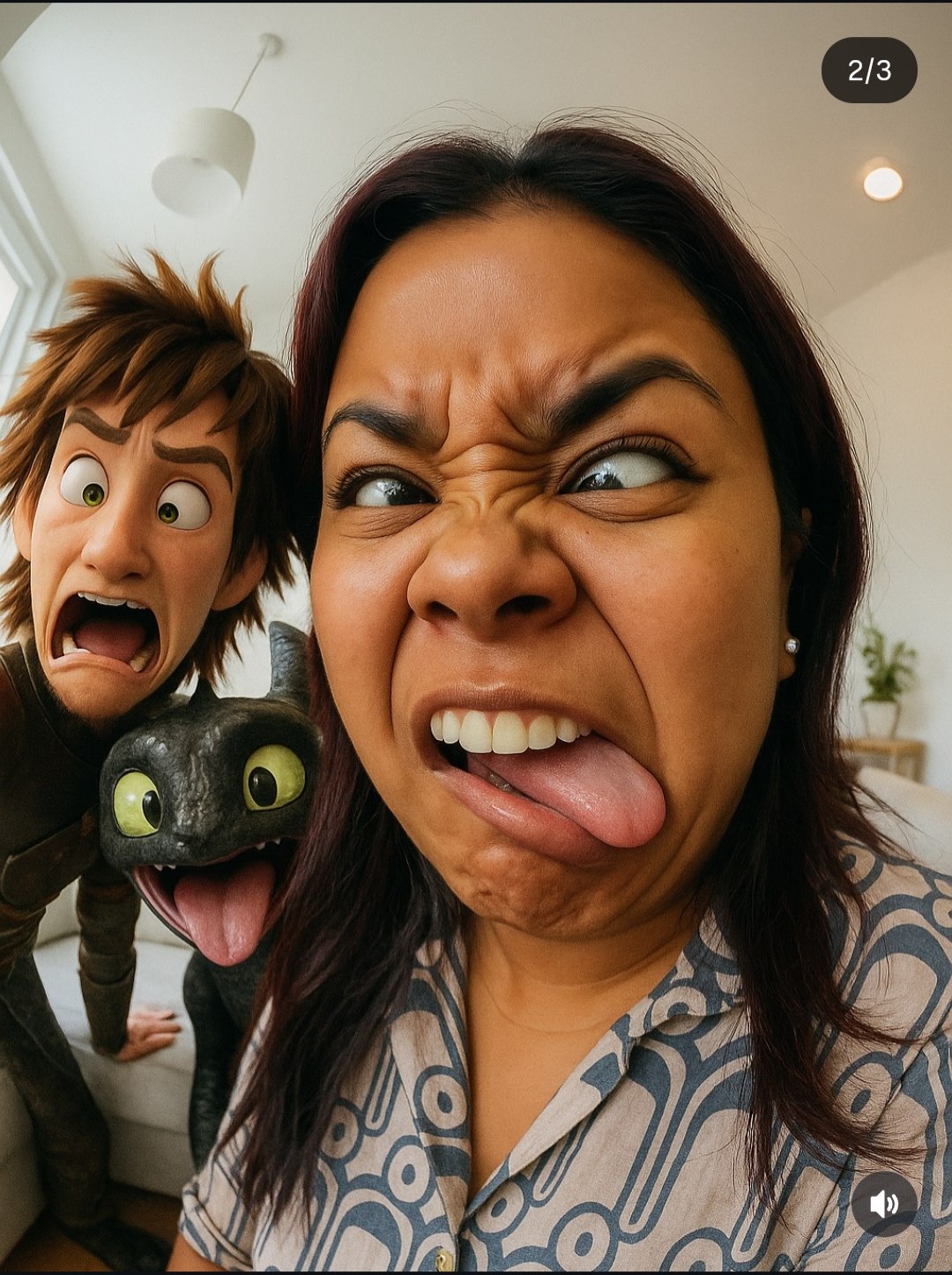 Fisheye Selfie with Anime Characters AI prompt – anime and art style photo editing image