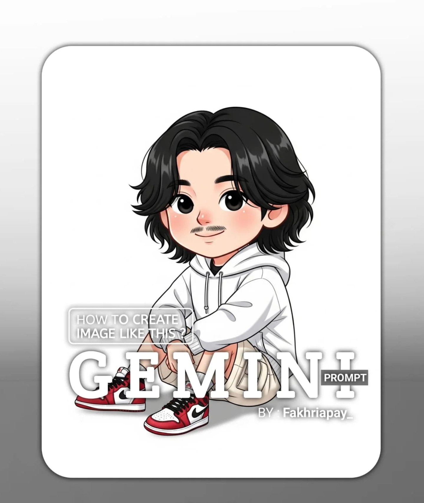 Chibi-style sticker AI prompt – anime and art style photo editing image