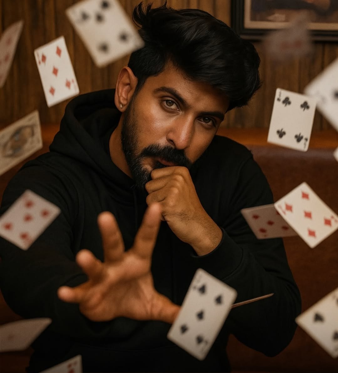 Cinematic Playing Cards AI prompt – realistic cinematic photo editing image