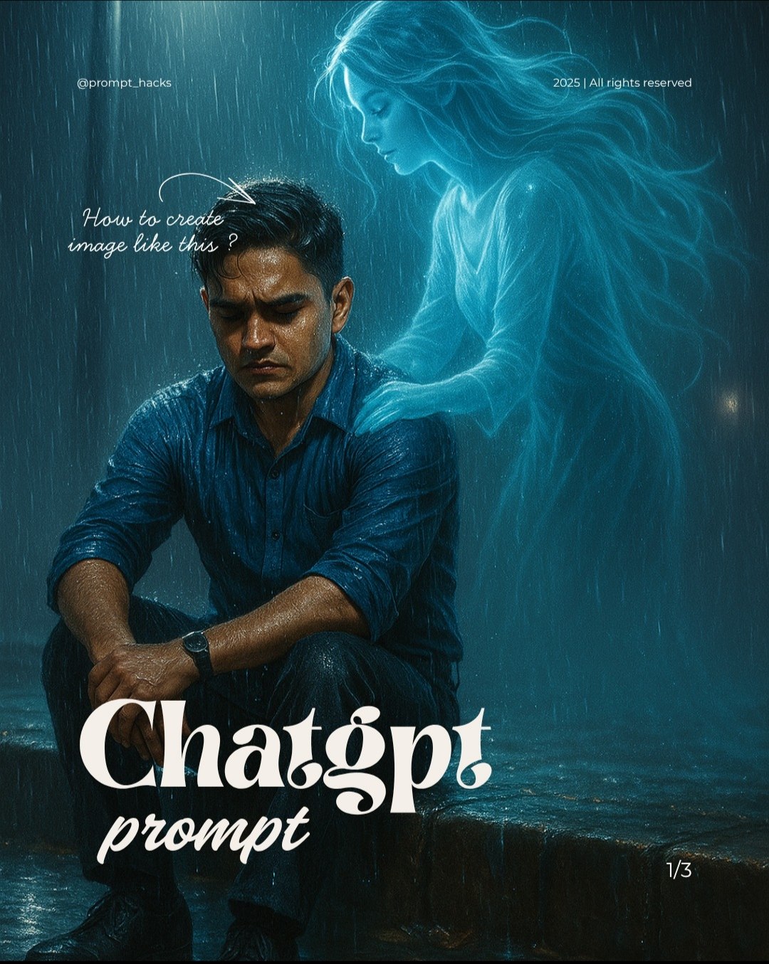 Cinematic Rainy Night AI prompt – realistic cinematic photo editing image