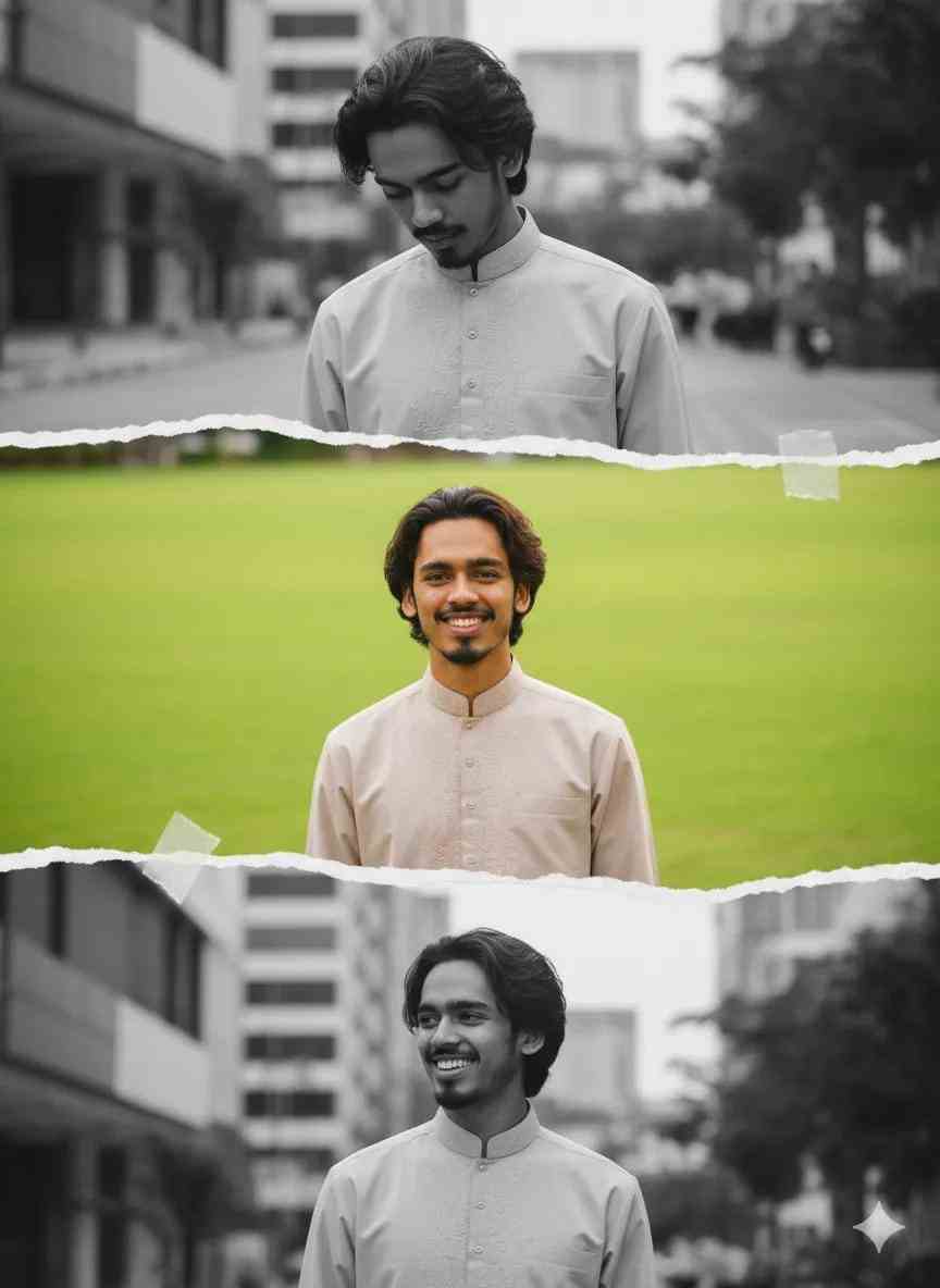 Triptych Portrait Collage AI prompt – photo collage image