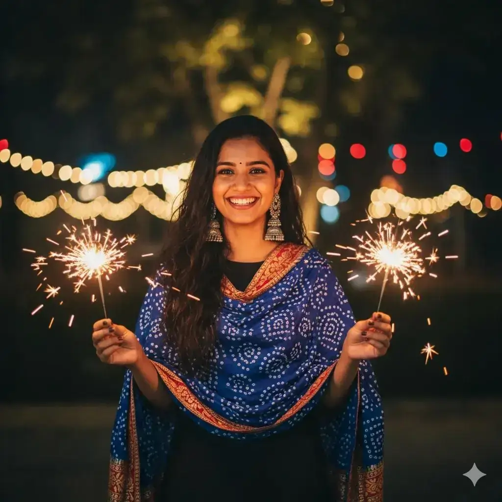 Diwali Aesthetic AI prompt – festival photo editing image