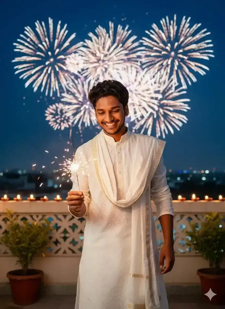 Diwali Aesthetic AI prompt – festival photo editing image