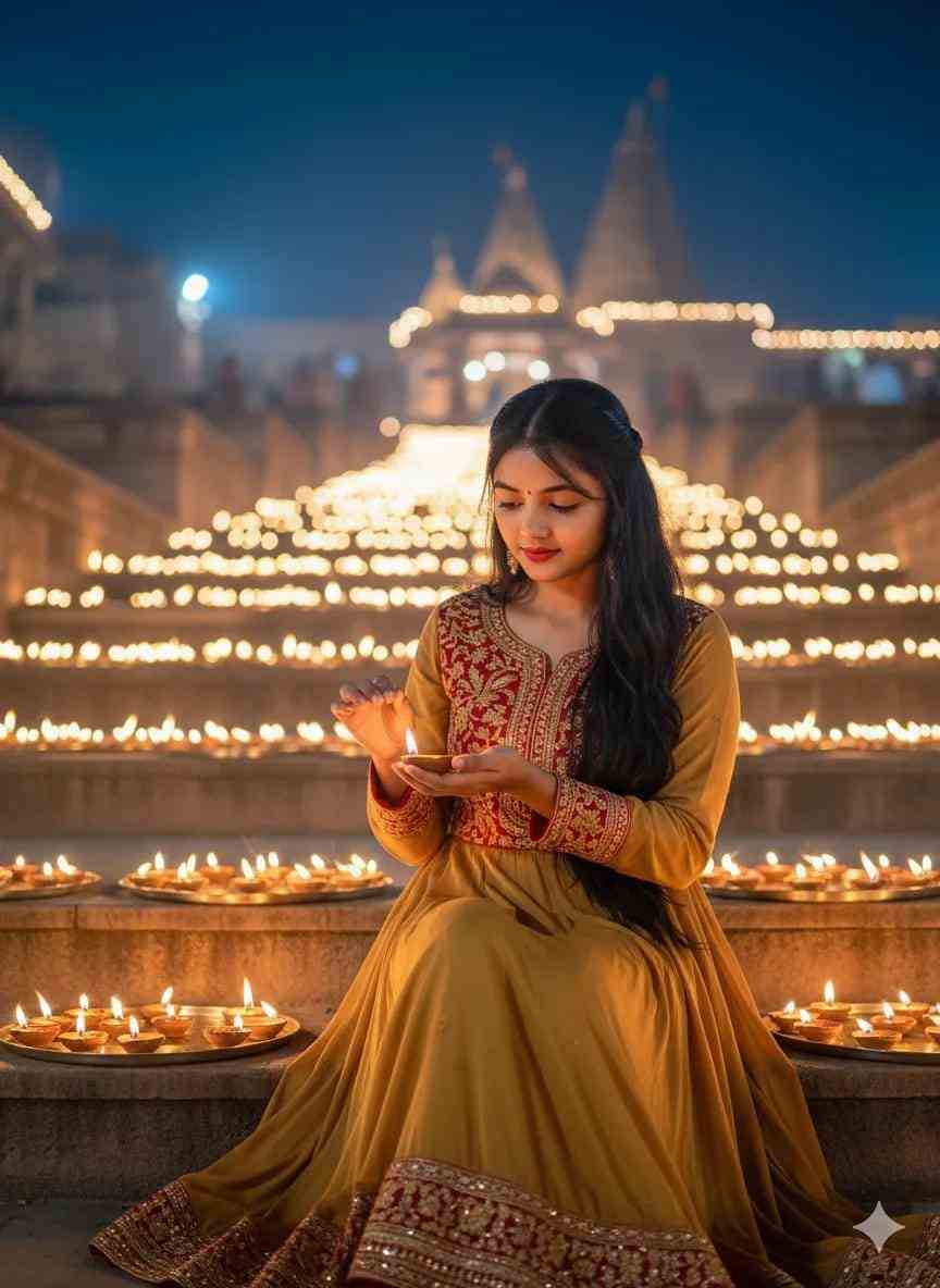 Diwali Celebration Aesthetic AI prompt – festival photo editing image