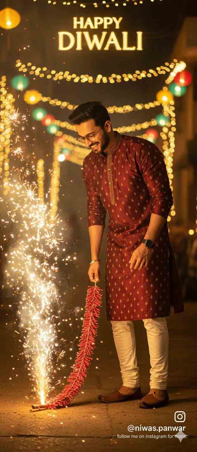 Diwali Celebration Aesthetic AI prompt – festival photo editing image