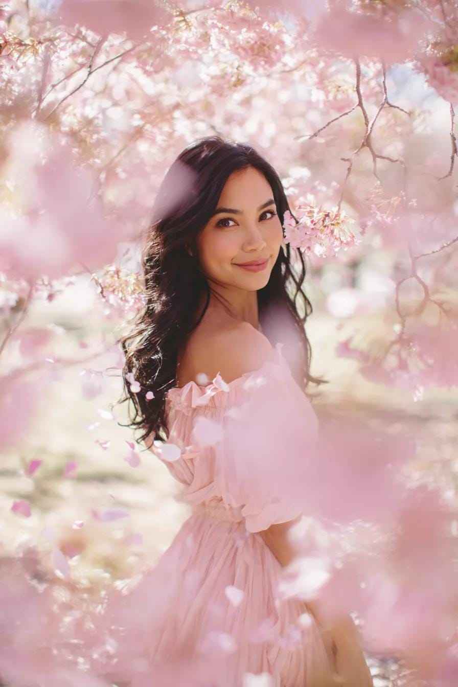 Spring Blossom Aesthetic AI prompt – realistic outdoor nature photo editing image