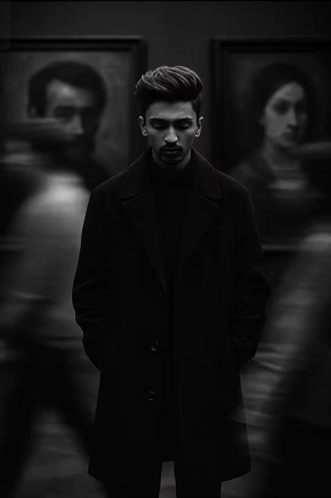 Portrait in Art Gallery AI prompt