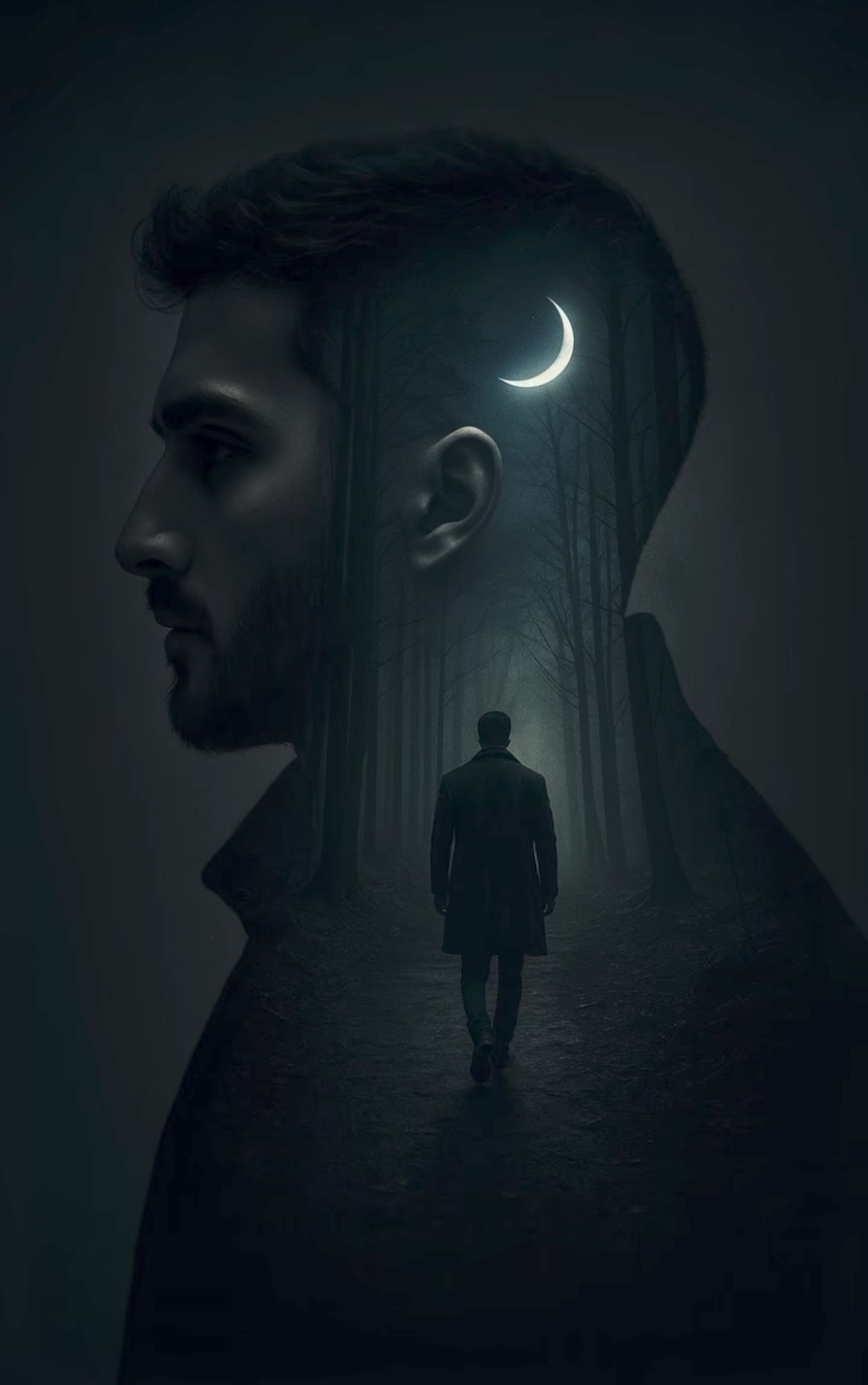 Forest Path Silhouette AI prompt