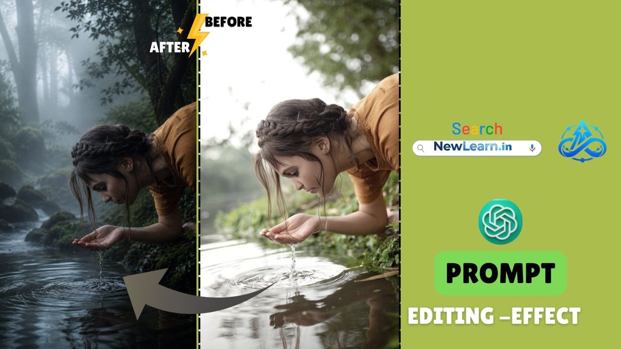 AI dark forest reflection effect prompt – foggy cinematic forest with water ripples