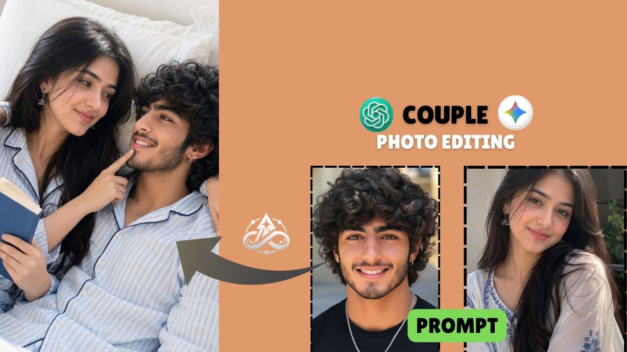 K-Drama romantic couple AI prompt – cozy photorealistic couple portrait with two face references