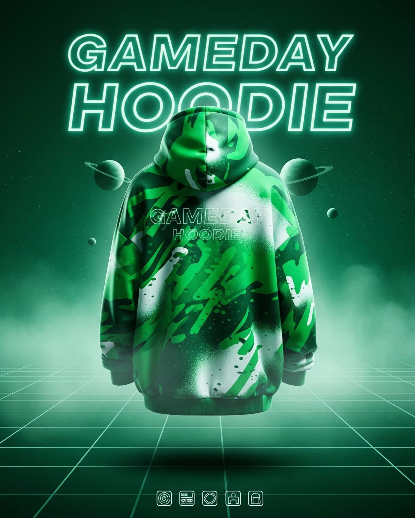 Gameday Hoodie Poster AI prompt – poster design image