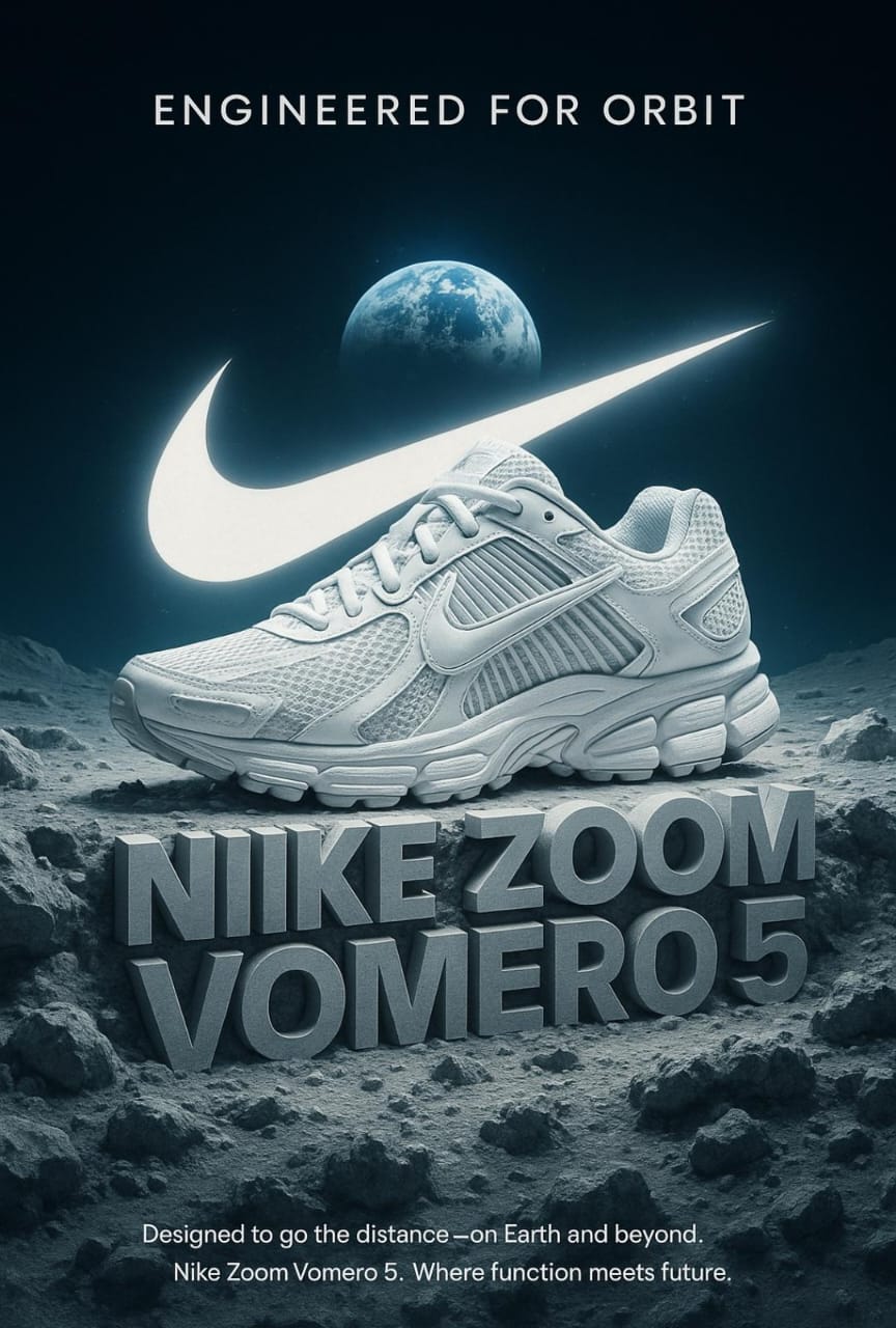 Nike Zoom Vomero 5 poster AI prompt – poster design image