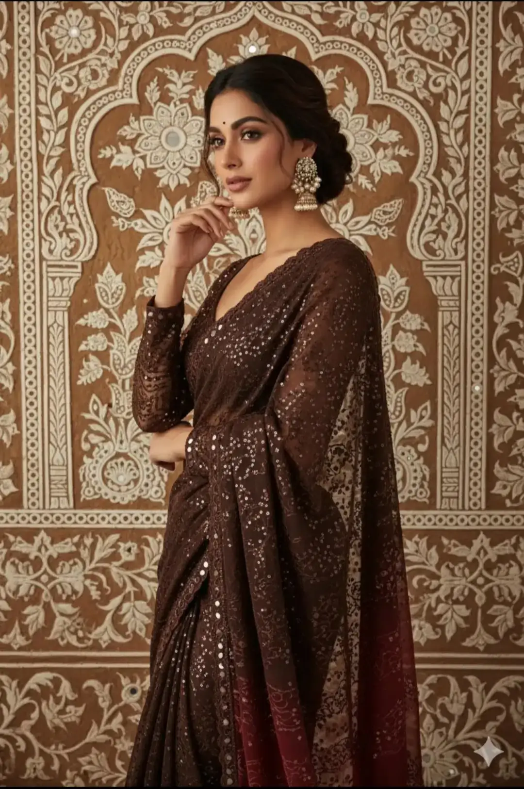 Rajasthani Saree Aesthetic AI prompt – realistic saree photo editing image