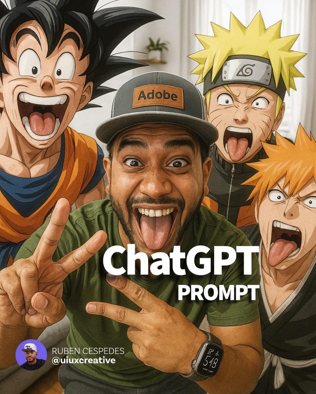 Selfie with Anime Characters AI prompt – realistic selfie photo editing image