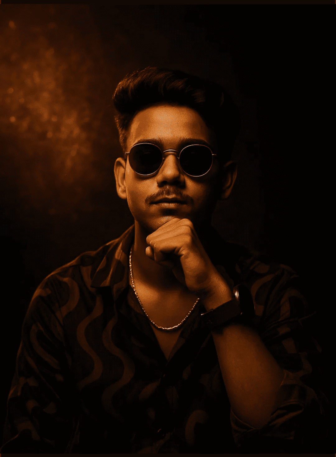 Vintage brown portrait AI prompt – vintage retro photo editing image